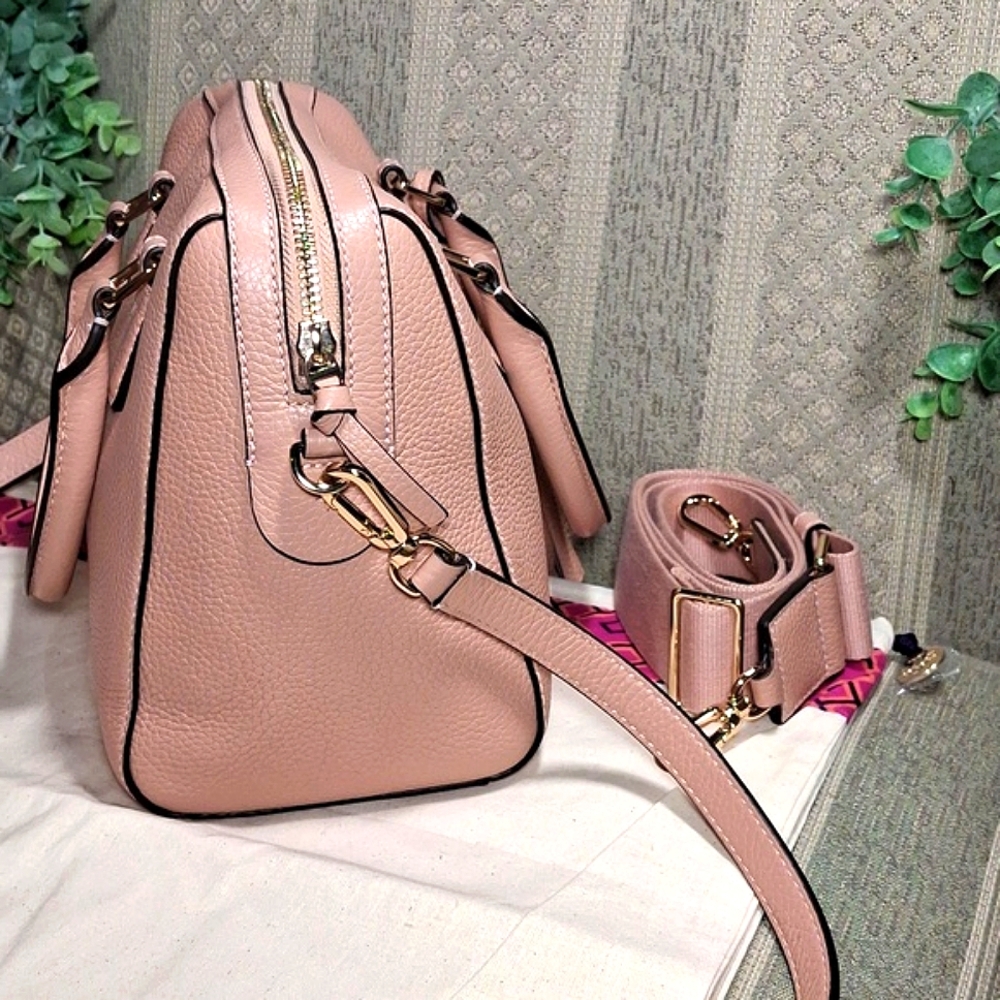 Tory Burch Dusty Rose Leather Satchel with Tassel - Picture 5 of 15